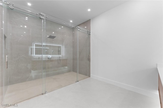 bathroom with walk in shower