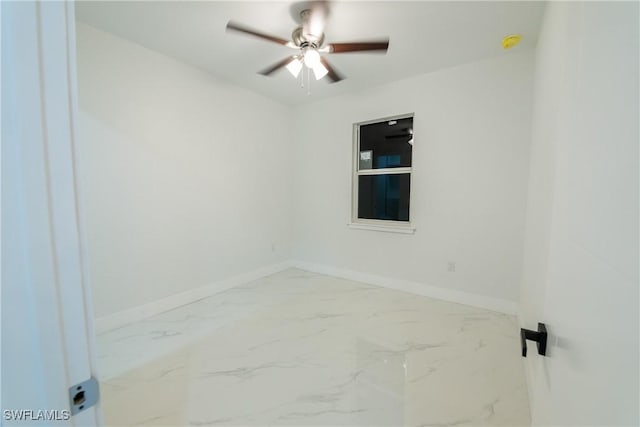 unfurnished room featuring ceiling fan