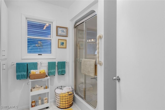 bathroom with an enclosed shower