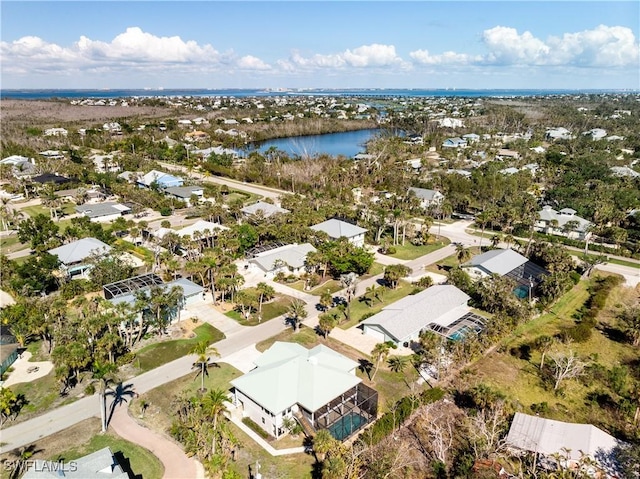 1538 Wilton Ln, Sanibel, FL 33957 - drone / aerial view featuring a residential view and a water view