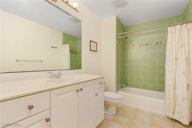 1538 Wilton Ln, Sanibel, FL 33957 - full bathroom with toilet, tile patterned flooring, vanity, and shower / bath combo