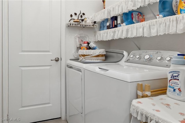 laundry room featuring washer and dryer