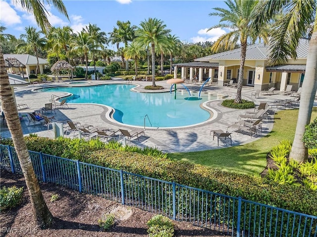 view of pool with a patio