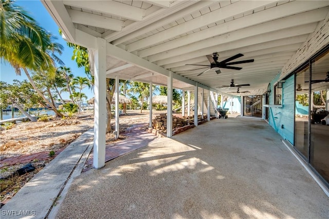 view of patio / terrace featuring ceiling fan