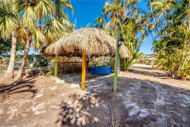 view of yard with a gazebo