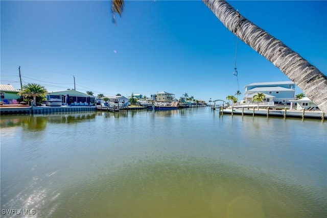 water view featuring a boat dock