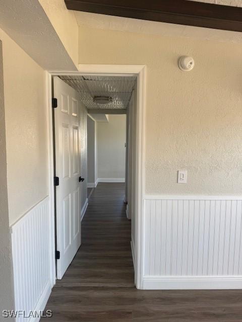 hall featuring dark hardwood / wood-style flooring