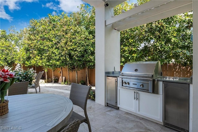 view of patio / terrace featuring an outdoor kitchen and grilling area