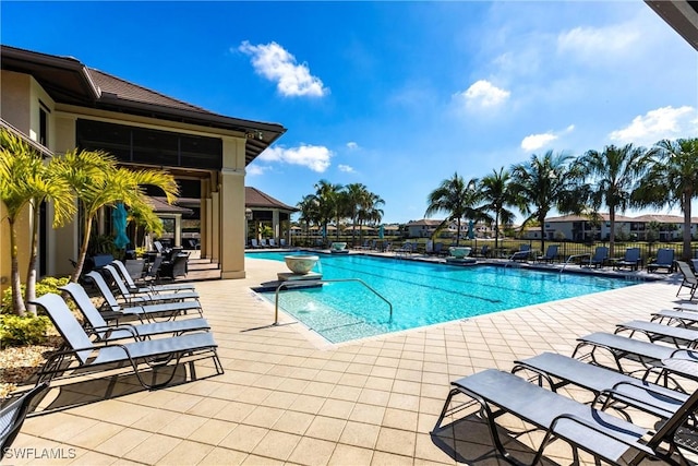 view of pool with a patio