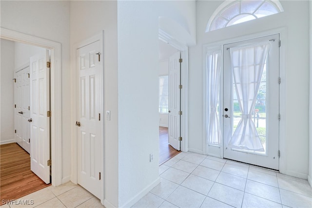 view of tiled foyer