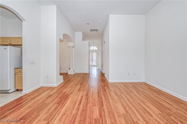 empty room featuring light wood-type flooring