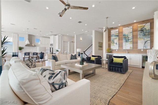 5997 Cypress Ln, Bonita Springs, FL 34134 - living room featuring recessed lighting and ceiling fan