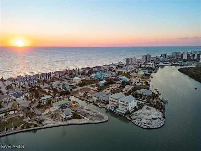 5997 Cypress Ln, Bonita Springs, FL 34134 - aerial view at dusk with a water view