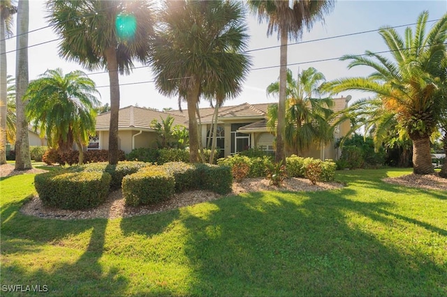 view of front of house featuring a front yard