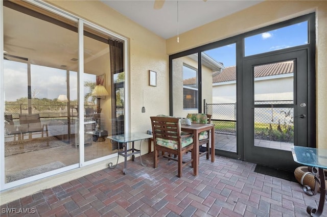 view of sunroom