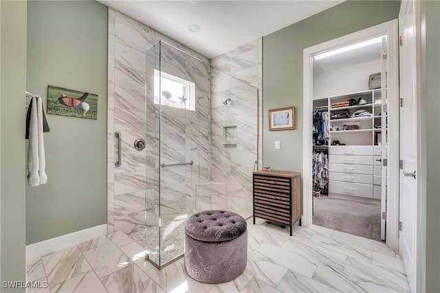 bathroom featuring walk in shower