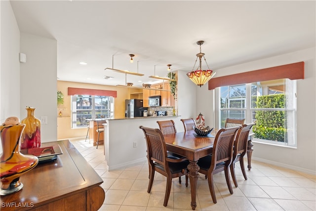 view of tiled dining area