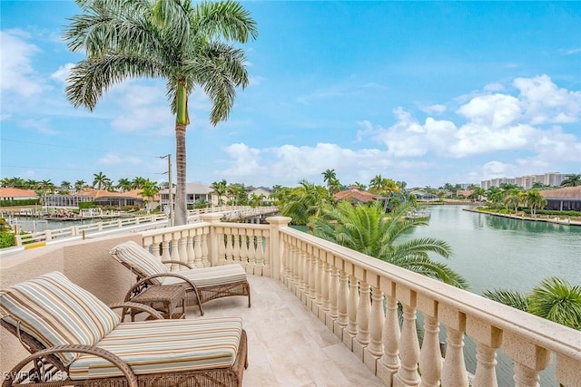 balcony with a water view