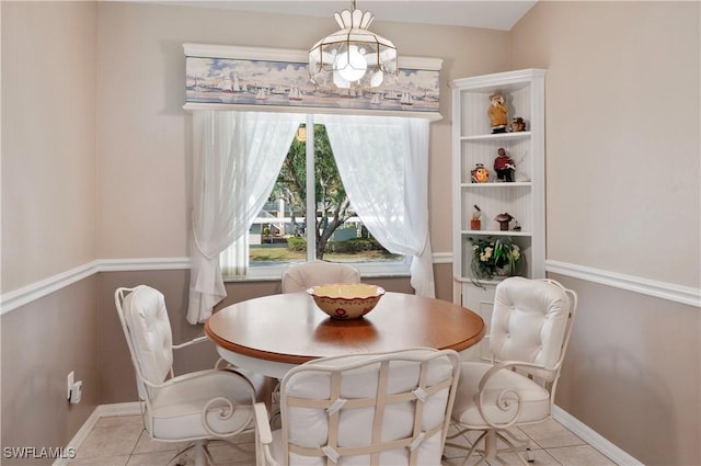 dining room featuring light tile patterned floors