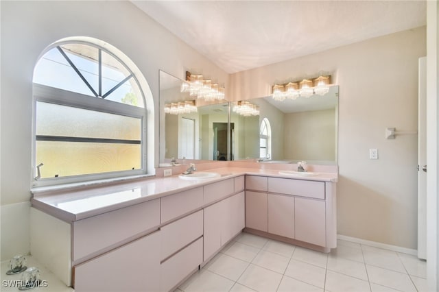 bathroom featuring vanity and tile patterned floors