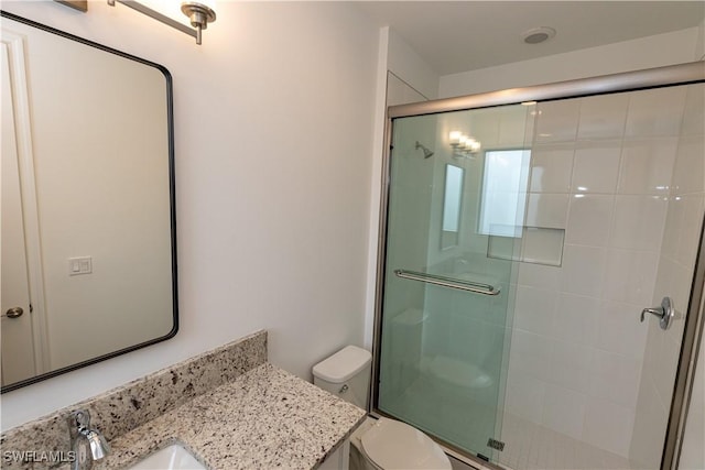 20341 Fair Oak Ln, Estero, FL 33928 - bathroom with a stall shower, toilet, and vanity