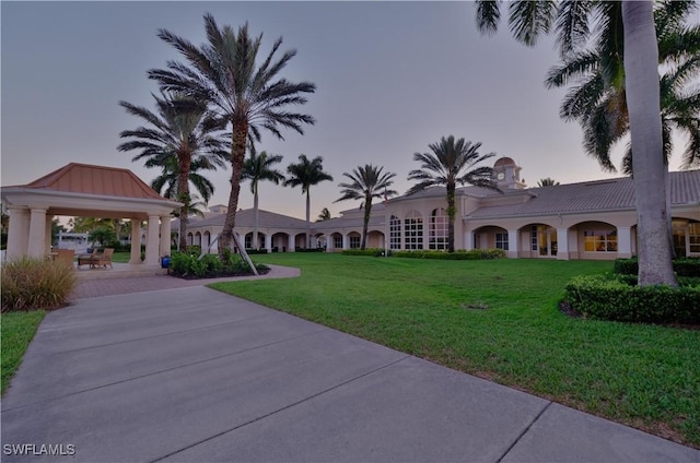 view of home's community featuring a gazebo and a lawn