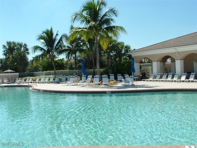 view of pool with a patio