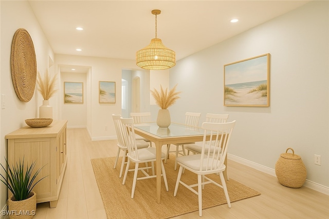 800 S Golf Dr Unit N205, Naples, FL 34102 - dining area featuring recessed lighting, light wood finished floors, and baseboards