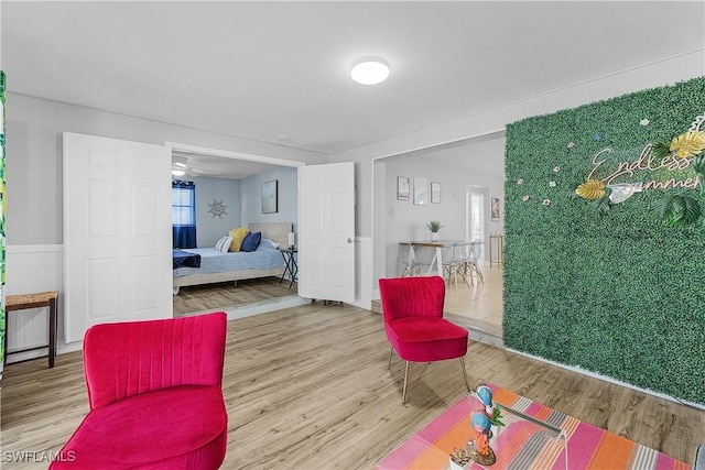 bedroom with wood-type flooring