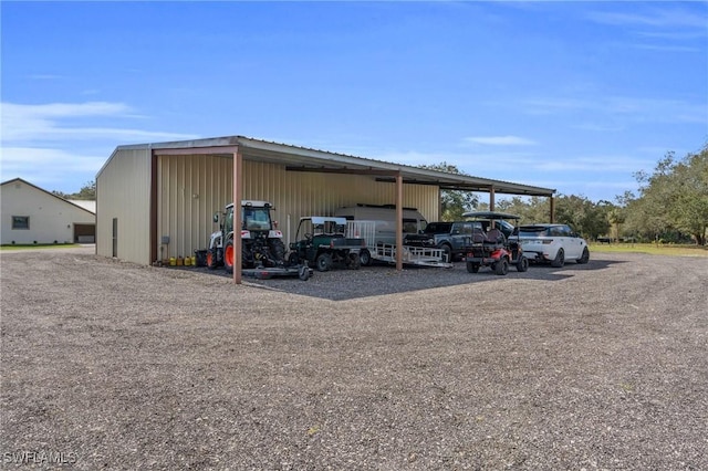 view of parking with a carport