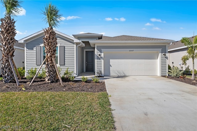 view of front of house with a garage