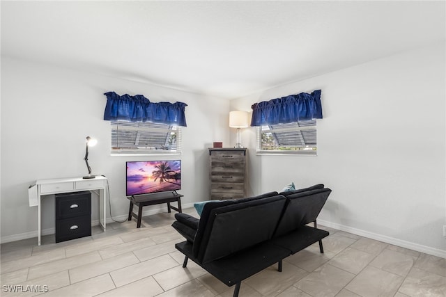 sitting room with baseboards