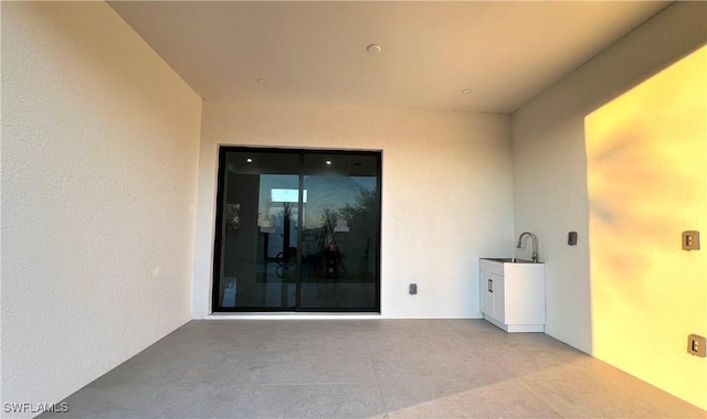 view of patio / terrace featuring sink