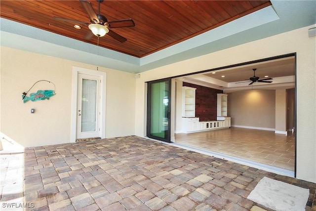 view of patio with ceiling fan