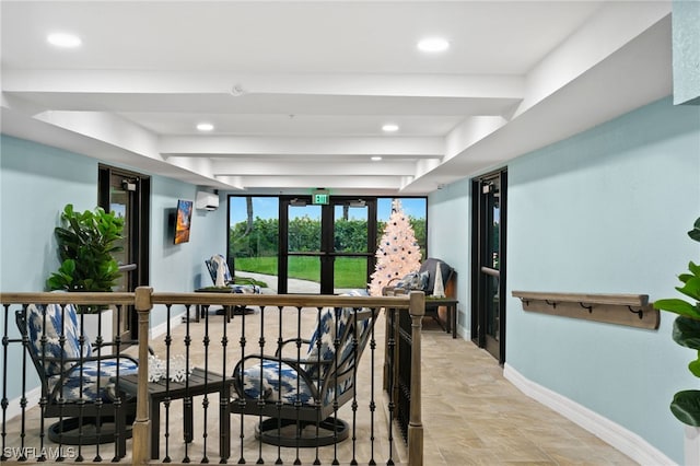 interior space with an AC wall unit