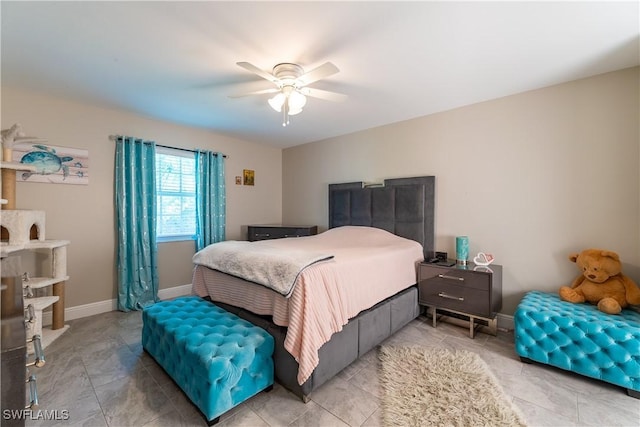 bedroom with ceiling fan