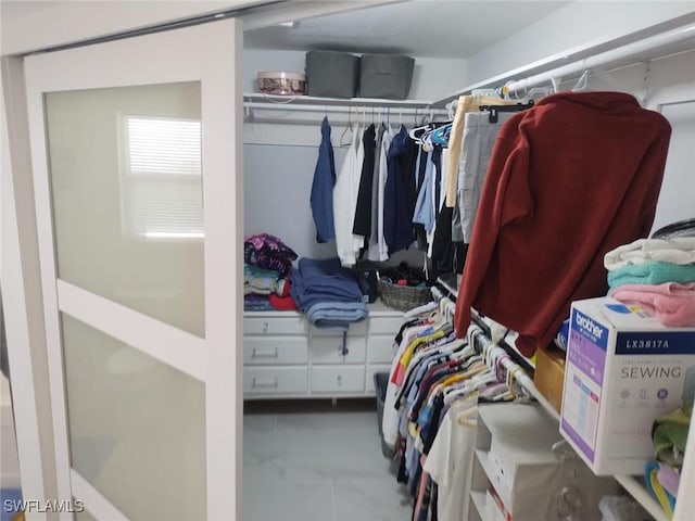 view of walk in closet