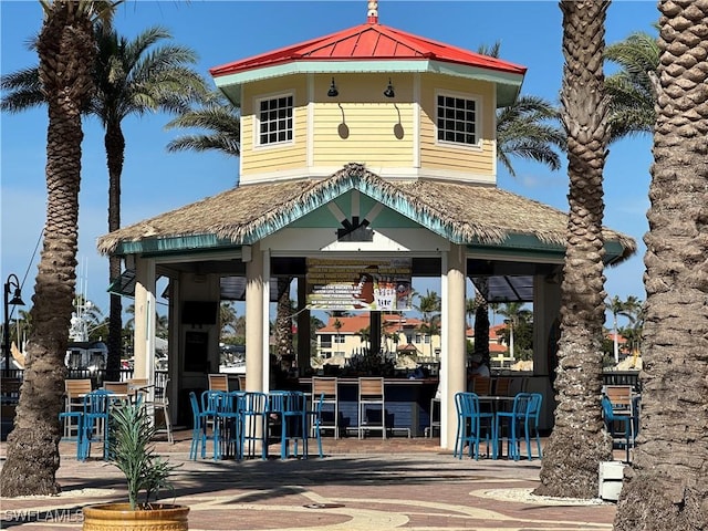 exterior space with a gazebo