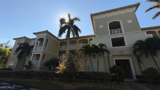 view of building exterior with a garage