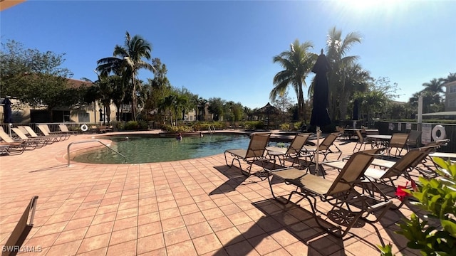 view of pool featuring a patio area