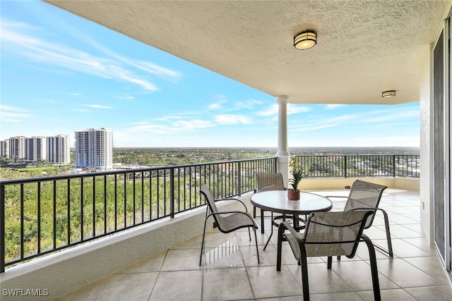 balcony with a view of city