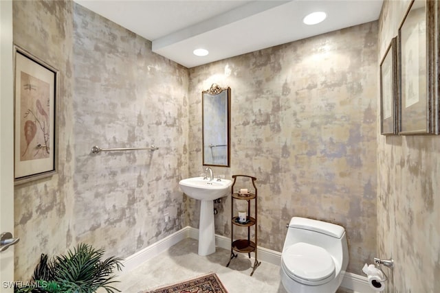 4875 Pelican Colony Blvd Unit 1501, Bonita Springs, FL 34134 - bathroom with toilet, baseboards, and recessed lighting