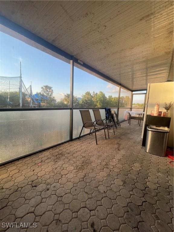 view of patio / terrace with wood ceiling