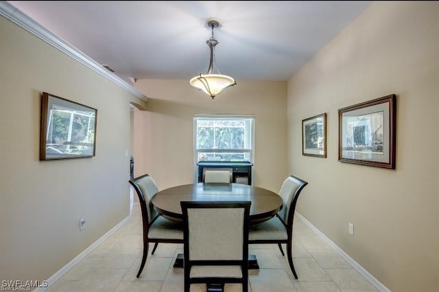 view of tiled dining room