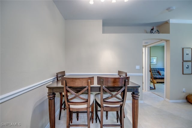 view of tiled dining space