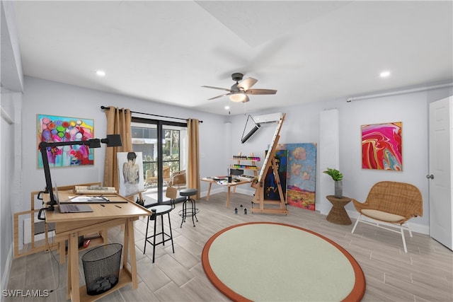 playroom with ceiling fan