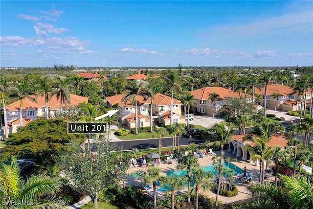 drone / aerial view featuring a residential view