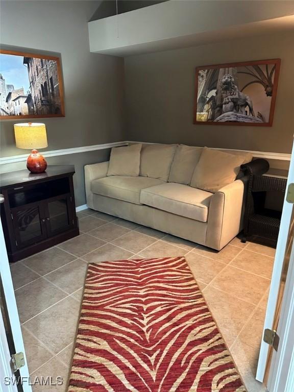 view of tiled living room