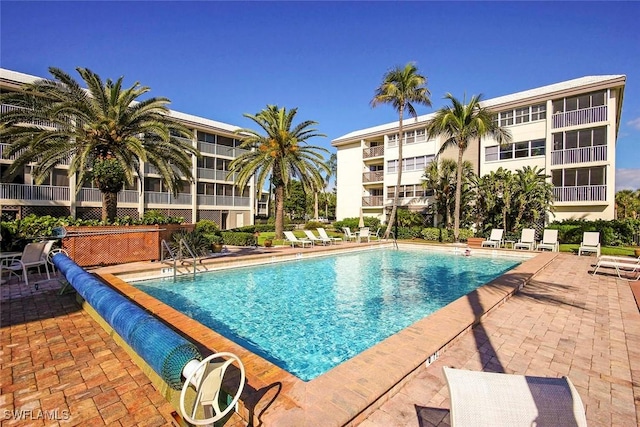 view of pool with a patio area