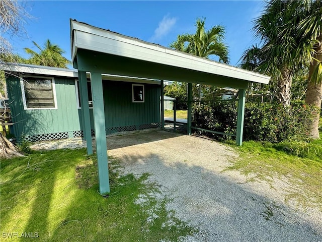 view of car parking with a carport